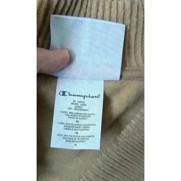 NWOT Champion SOFT Tan Oversized V-Neck Cropped Slouchy Sweater Size XL - Picture 3 of 6